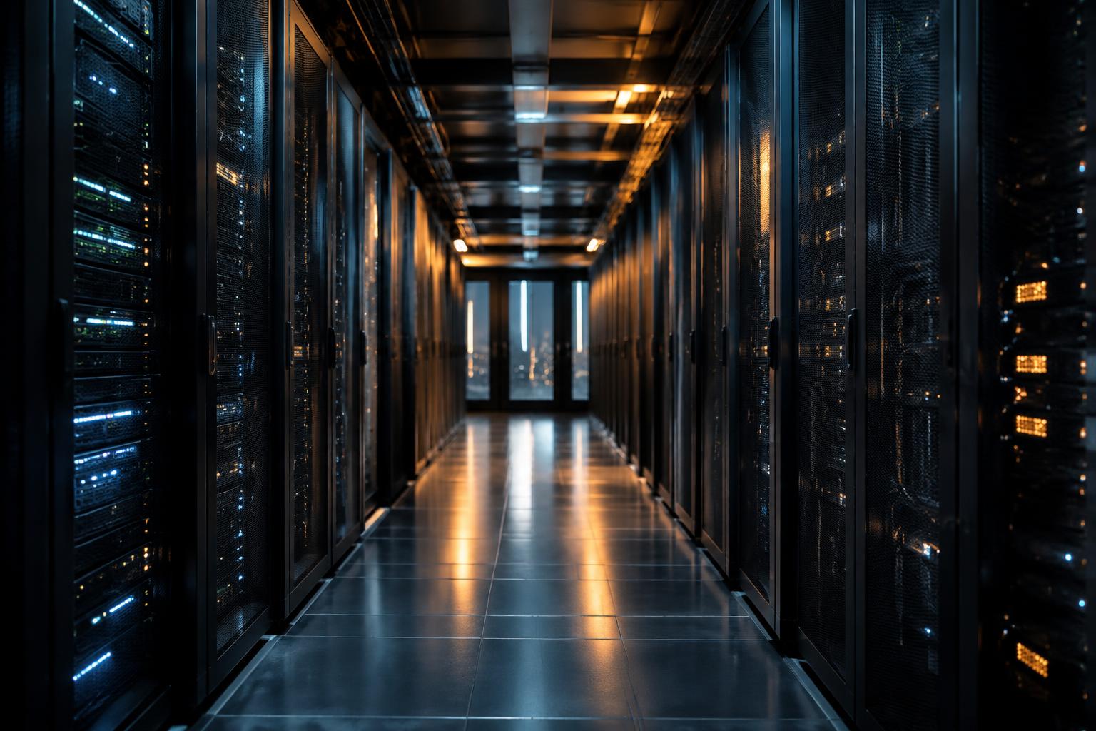 Moderne datacenter serverruimte met serverracks